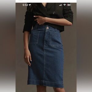 Anthropologie Colette Blue Denim Skirt XL